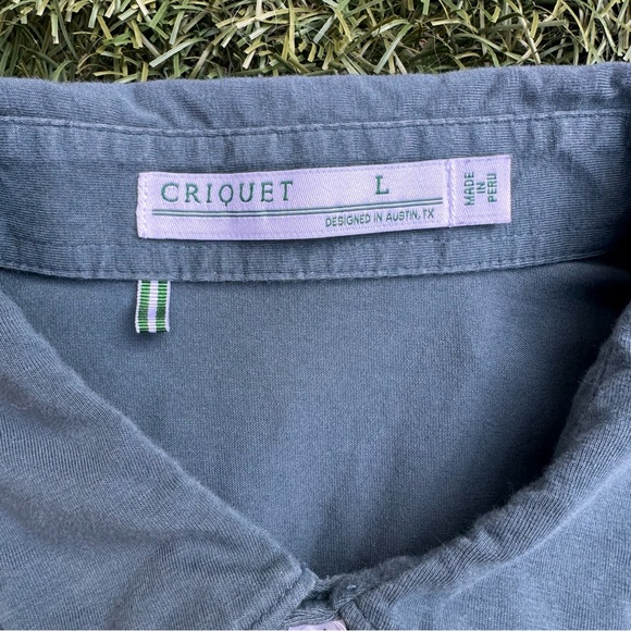 Criquet Mens Top-Shelf Players Shirt Pima Cotton 4 Button Placket Collar Polo L - Picture 3 of 9